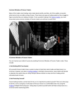 4 Common Mistakes of Futures Traders