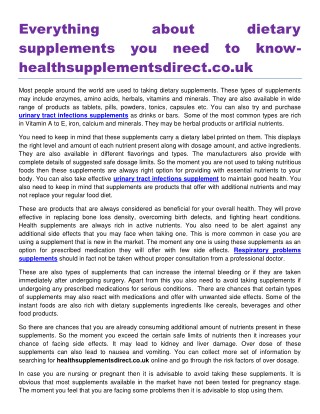 Everything about dietary supplements you need to know healthsupplementsdirect.co.uk