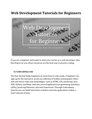 Web Development Tutorials for Beginners