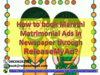 Book Marathi Matrimonial Newspaper Advertisements Instantly