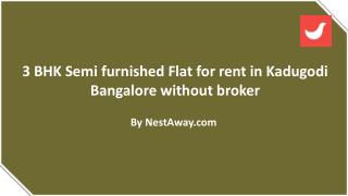 3BHK Flat for rent in Kadugodi Bangalore