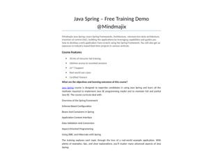 Online Java Spring Training by Experts