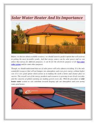 solar water heater