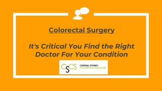 Colorectal surgeons in Sydney, Australia