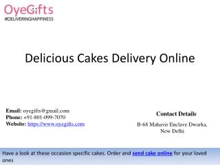 Delicious Cakes Delivery Online