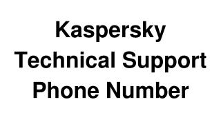 Kaspersky Technical Support Phone Number