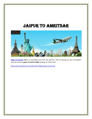 Jaipur to amritsar