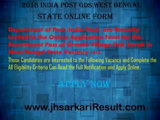 2018 India Post GDS West Bengal State Online Form