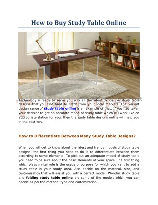 How to Buy Study Table Online