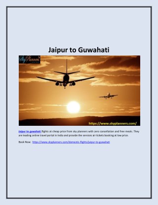 Jaipur to guwahati