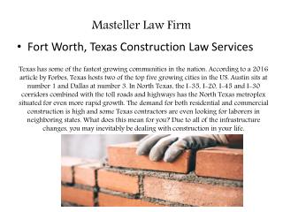 Fort Worth, Texas Construction Law Services