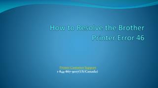 How to Resolve the Brother Printer Error 46?