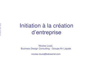 Initiation à la création d’entreprise