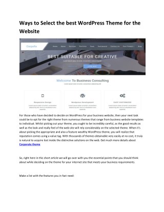 one page theme