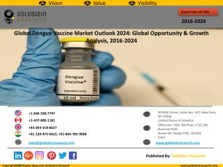 Global Dengue Vaccine Market Outlook 2024: Global Opportunity And Demand Analysis, Market Forecast, 2016-2024