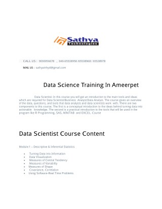 Data science training in USA