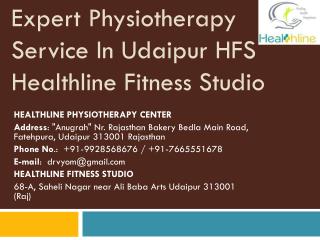 Expert Physiotherapy Service in Udaipur HFS Healthline Fitness Studio