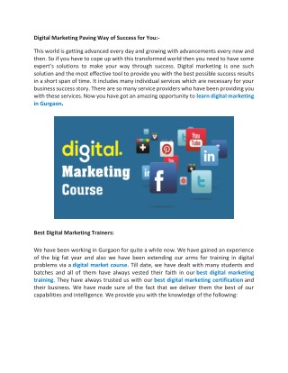 Digital Market Course