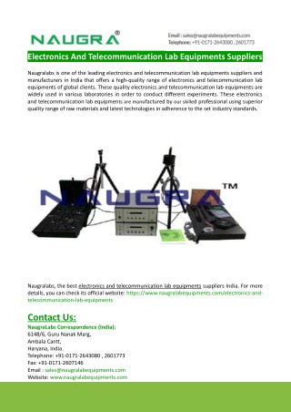 Electronics And Telecommunication Lab Equipments Suppliers