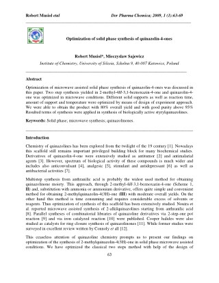 Optimization of solid phase synthesis of quinazolin-4-ones