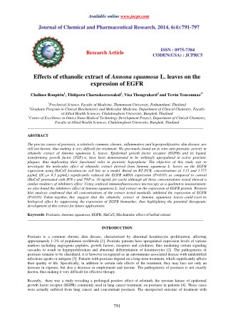 Effects of ethanolic extract of Annona squamosa L. leaves on the expression of EGFR