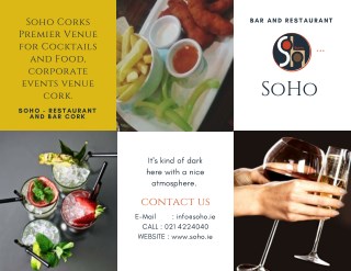 Soho Corks Premier Venue for Cocktails and Food, corporate events venue cork.