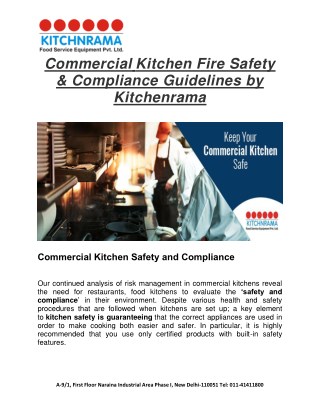 Commercial Kitchen Fire Safety & Compliance Guidelines by Kitchenrama