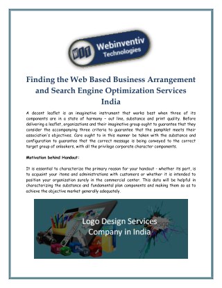 Finding the Web Based Business Arrangement and Search Engine Optimization Services India