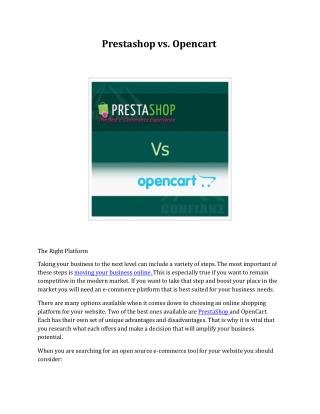 Difference Between :- Prestashop vs. Opencart