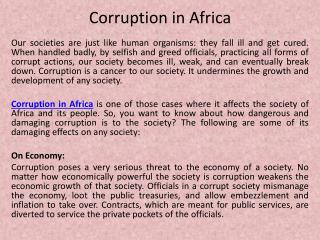 Corruption in Africa