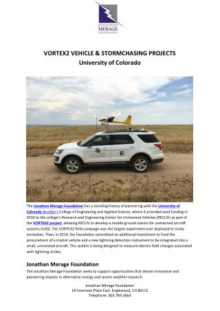 VORTEX2 VEHICLE & STORMCHASING PROJECTS