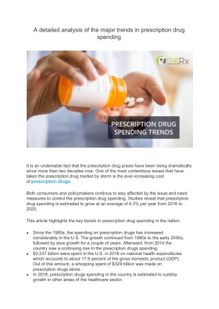 A detailed analysis of the major trends in prescription drug spending
