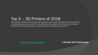 Top 3 â€“ 3D Printers of 2018