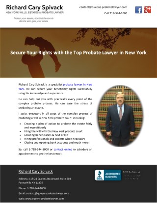 Secure Your Rights with the Top Probate Lawyer in New York