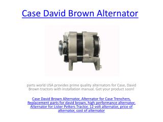 Case David Brown Alternator