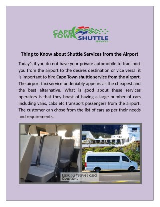 If you want Hermanus Shuttle services