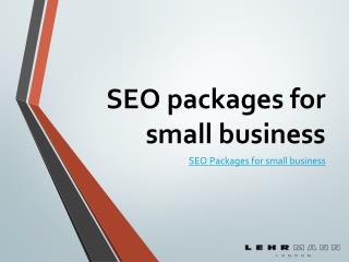 SEO packages for small business