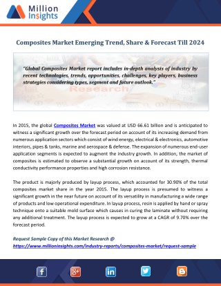 Composites Market Emerging Trend, Share & Forecast Till 2024