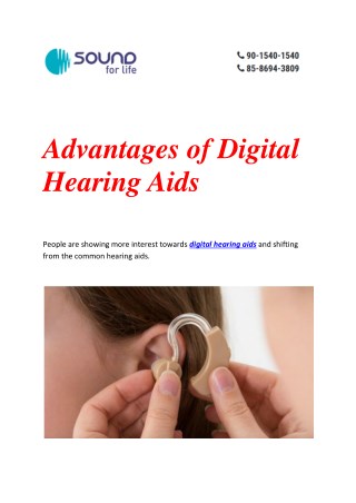 Advantages of Digital Hearing Aids