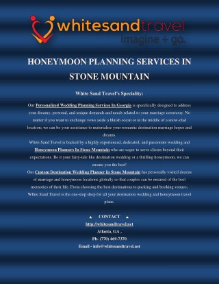 Honeymoon planning services in Stone Mountain