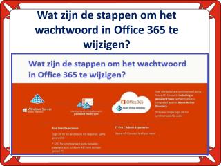 Wat zijn de stappen om het wachtwoord in Office 365 te wijzigen?