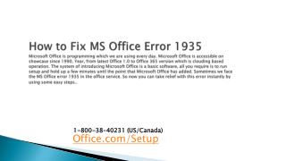 How to Fix MS Office Error 1935