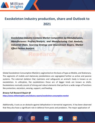 Exoskeleton market revenue value sales and trends from 2016-2021