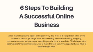 6 Steps to Building a Successful Online Business