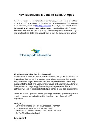 How Much Does It Cost To Build An App?