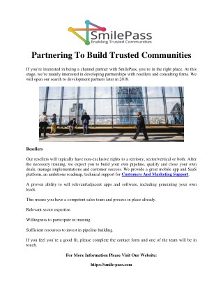 Partnering To Build Trusted Communities