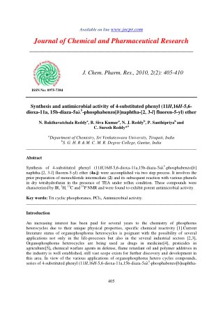 Synthesis and antimicrobial activity of 4-substituted phenyl (11H,16H-5,6- dioxa-11a, 15b-diaza-5aÎ» 5 -phosphabenzo[b]n