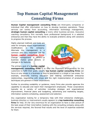 Top Human Capital Management Consulting Firms