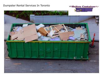 Dumpster Rental Services Toronto