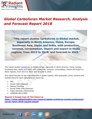 Global Carbofuran Market Research, Analysis and Forecast Report 2018